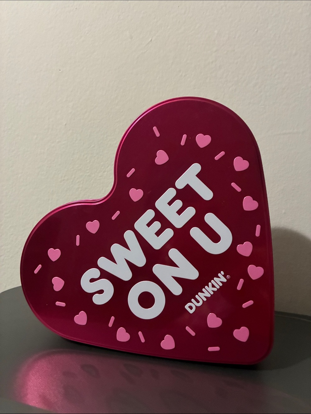 Dunkin' Sweet On U Heart-Shaped Pink Candy Tin